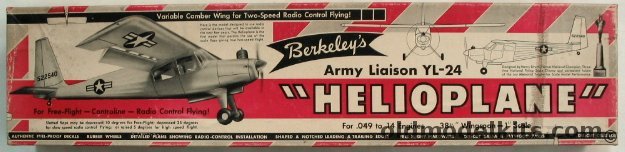 Berkeley 1/12 Army Liaison YL-24 Helioplane - Flying Model Airplane Kit plastic model kit